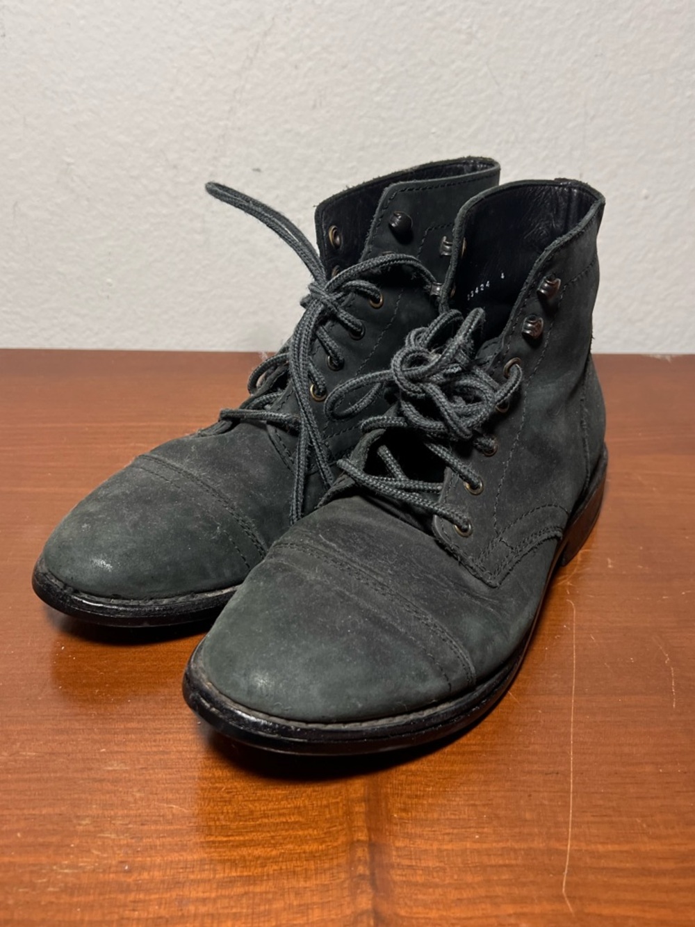 Thursday Boot Company Captain Cap Toe Boot, Black Matte Leather Size 7.5